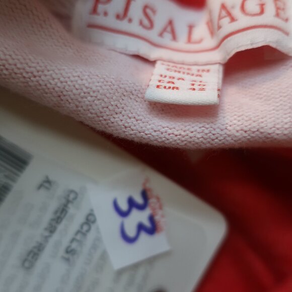 NWT Womens P. J Salvage Red, White Hearts Sweater XL - Picture 6 of 6